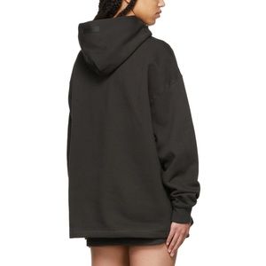Essentials relaxed hoodie-Off Black